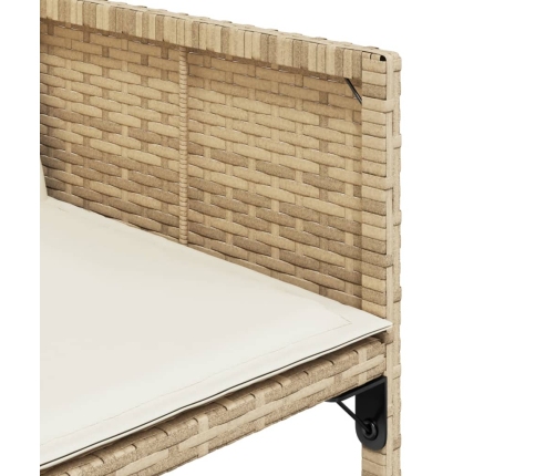 Set comedor de jardín 17 pzas con cojines ratán sintético beige