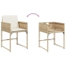 Set comedor de jardín 17 pzas con cojines ratán sintético beige