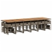Set comedor de jardín 17 pzas y cojines ratán sintético gris