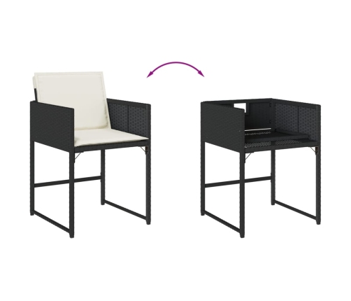 Set de muebles jardín 17 pzas con cojines ratán sintético negro