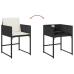 Set de muebles jardín 17 pzas con cojines ratán sintético negro