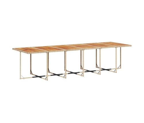 Set comedor de jardín 17 pzas con cojines ratán sintético beige