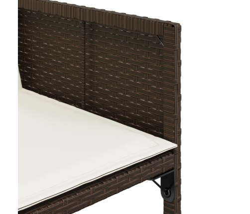 Set comedor para jardín 9 pzas y cojines ratán sintético marrón