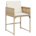 Set comedor de jardín 9 pzas con cojines ratán sintético beige