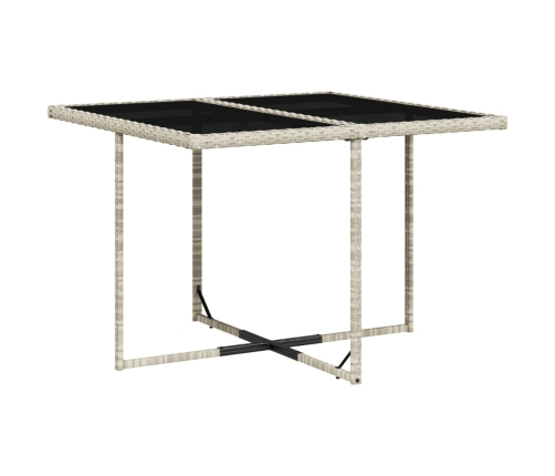 Set comedor de jardín 9 pzas cojines ratán sintético gris claro