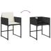 Set de comedor de jardín 9 pzas y cojines ratán sintético negro