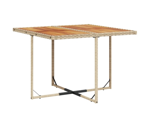 Set comedor de jardín 9 pzas con cojines ratán sintético beige