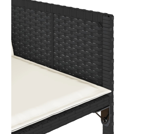 Set de comedor jardín 11 pzas con cojines ratán sintético negro