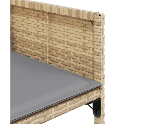 Set comedor de jardín 11 pzas con cojines ratán sintético beige