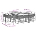 Set comedor de jardín 11 pzas con cojines ratán sintético beige