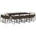 Set muebles de jardín 13 pzas y cojines ratán sintético marrón