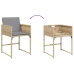 Set comedor de jardín con cojines 13 pzas ratán sintético beige