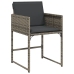 Set comedor de jardín con cojines 13 pzas ratán sintético gris