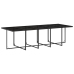 Set comedor de jardín con cojines 15 pzas ratán sintético negro