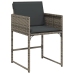 Set comedor de jardín con cojines 15 pzas ratán sintético gris