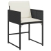 Set comedor de jardín con cojines 15 pzas ratán sintético negro