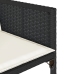 Set comedor de jardín con cojines 15 pzas ratán sintético negro