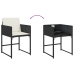 Set comedor de jardín con cojines 15 pzas ratán sintético negro