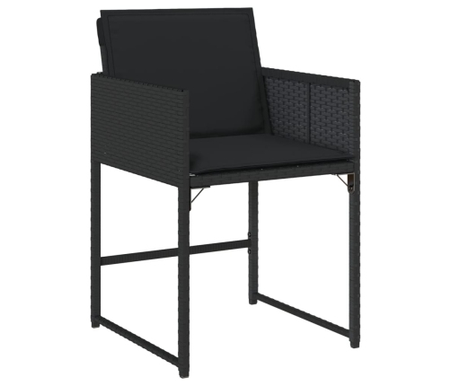 Set de muebles jardín 17 pzas con cojines ratán sintético negro