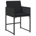 Set de muebles jardín 17 pzas con cojines ratán sintético negro