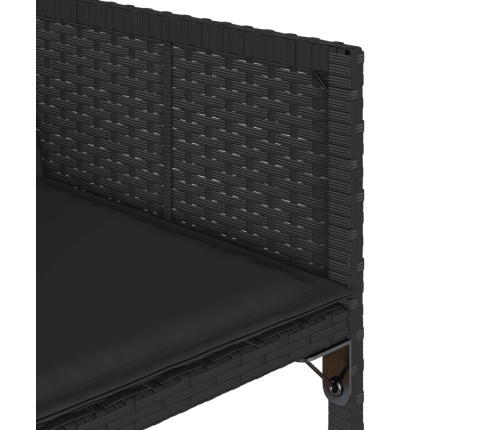 Set de muebles jardín 17 pzas con cojines ratán sintético negro