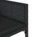 Set de muebles jardín 17 pzas con cojines ratán sintético negro