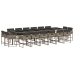 Set comedor de jardín 17 pzas y cojines ratán sintético gris