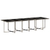 Set comedor de jardín 17 pzas y cojines ratán sintético gris