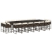 Set de muebles jardín 17 pzas y cojines ratán sintético marrón