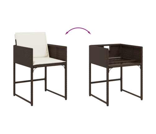 Set de muebles jardín 17 pzas y cojines ratán sintético marrón