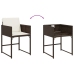 Set de muebles jardín 17 pzas y cojines ratán sintético marrón