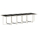 Set comedor jardín y cojines 17 pzas ratán sintético gris claro