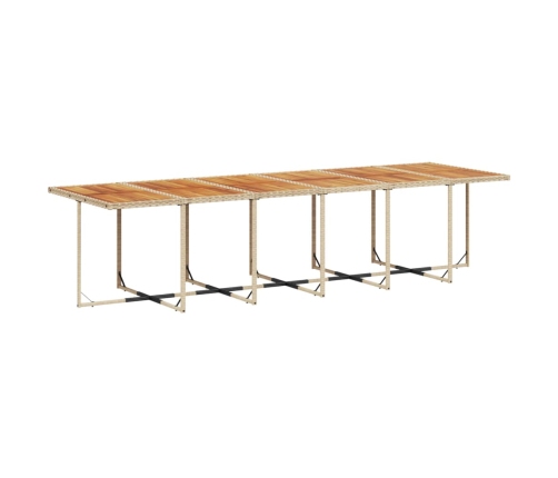 Set comedor de jardín 17 pzas con cojines ratán sintético beige