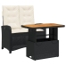Set comedor de jardín 2 pzas con cojines ratán sintético negro