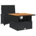 Set comedor de jardín 2 pzas con cojines ratán sintético negro