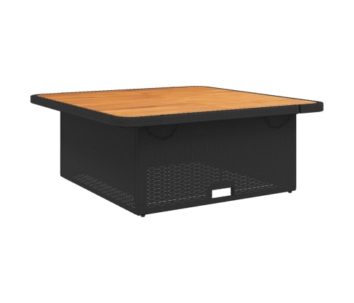 Juego comedor jardín 4 piezas con cojines ratán sintético negro