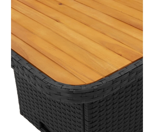 Juego comedor jardín 4 piezas con cojines ratán sintético negro