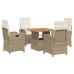 Set comedor de jardín 5 pzas con cojines ratán sintético beige