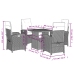Set comedor de jardín 5 pzas con cojines ratán sintético beige