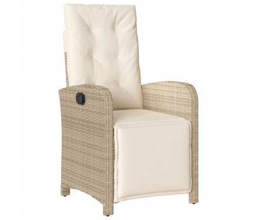 Set comedor de jardín 3 pzas con cojines ratán sintético beige