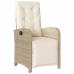 Set comedor de jardín 3 pzas con cojines ratán sintético beige