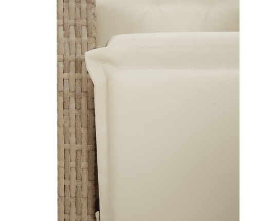 Set comedor de jardín 3 pzas con cojines ratán sintético beige