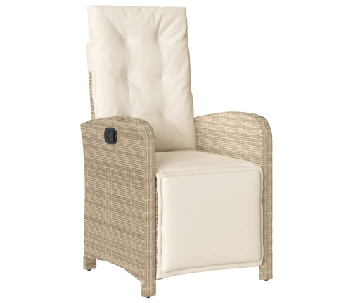 Set comedor de jardín 5 pzas con cojines ratán sintético beige