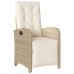 Set comedor de jardín 5 pzas con cojines ratán sintético beige