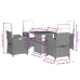 Set comedor de jardín 5 pzas con cojines ratán sintético beige