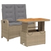 Set comedor de jardín 2 pzas con cojines ratán sintético beige