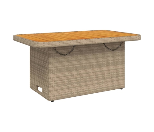 Set comedor de jardín 2 pzas con cojines ratán sintético beige