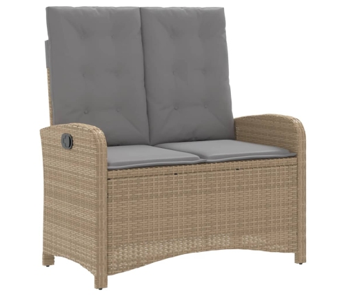 Set comedor de jardín 2 pzas con cojines ratán sintético beige