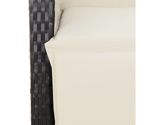 Set de muebles jardín 5 pzas con cojines ratán sintético negro