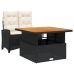 Set comedor de jardín 2 pzas con cojines ratán sintético negro